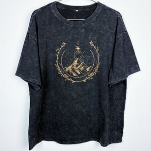 ACOTAR Velaris T-Shirt A Court of Thorn & Roses Book Series Black Acid Wash Tee